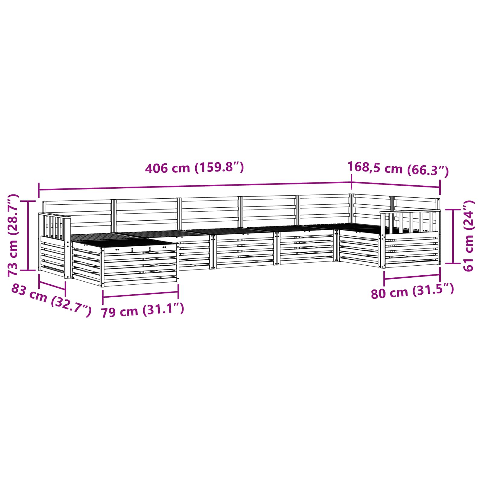 Sofa-Sets 7 pcs Naturel Massief Acaciahout image 9