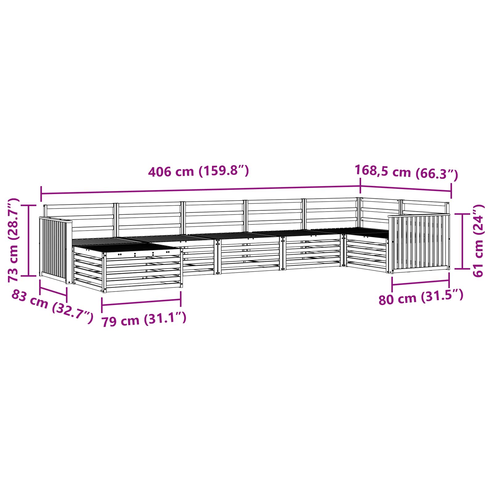 Sofa-Sets 7 pcs Naturel Massief Acaciahout image 9