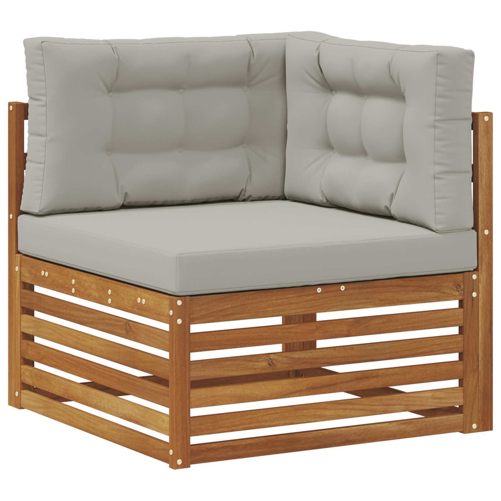 Sofa-Sets 7 pcs Natuurlijk en Lichtgrijs Massief Acaciahout image 3