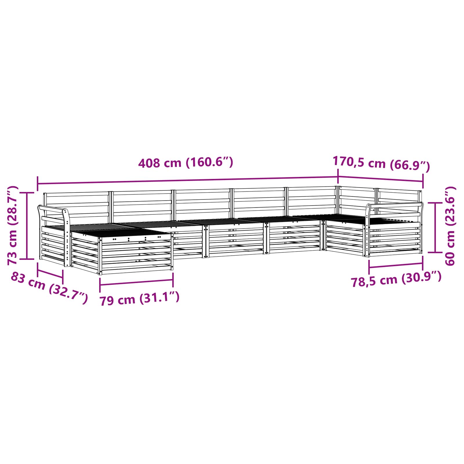 Sofa-Sets 7 pcs Naturel Massief Acaciahout image 9