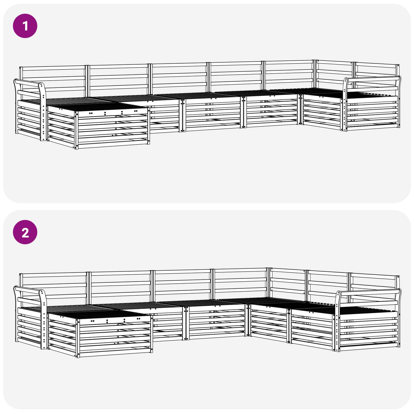 Sofa-Sets 7 pcs Naturel Massief Acaciahout image 8