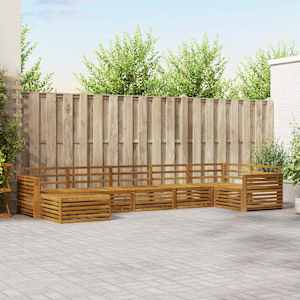 Zunanja garnitura za sedenje 7 pcs Naravna