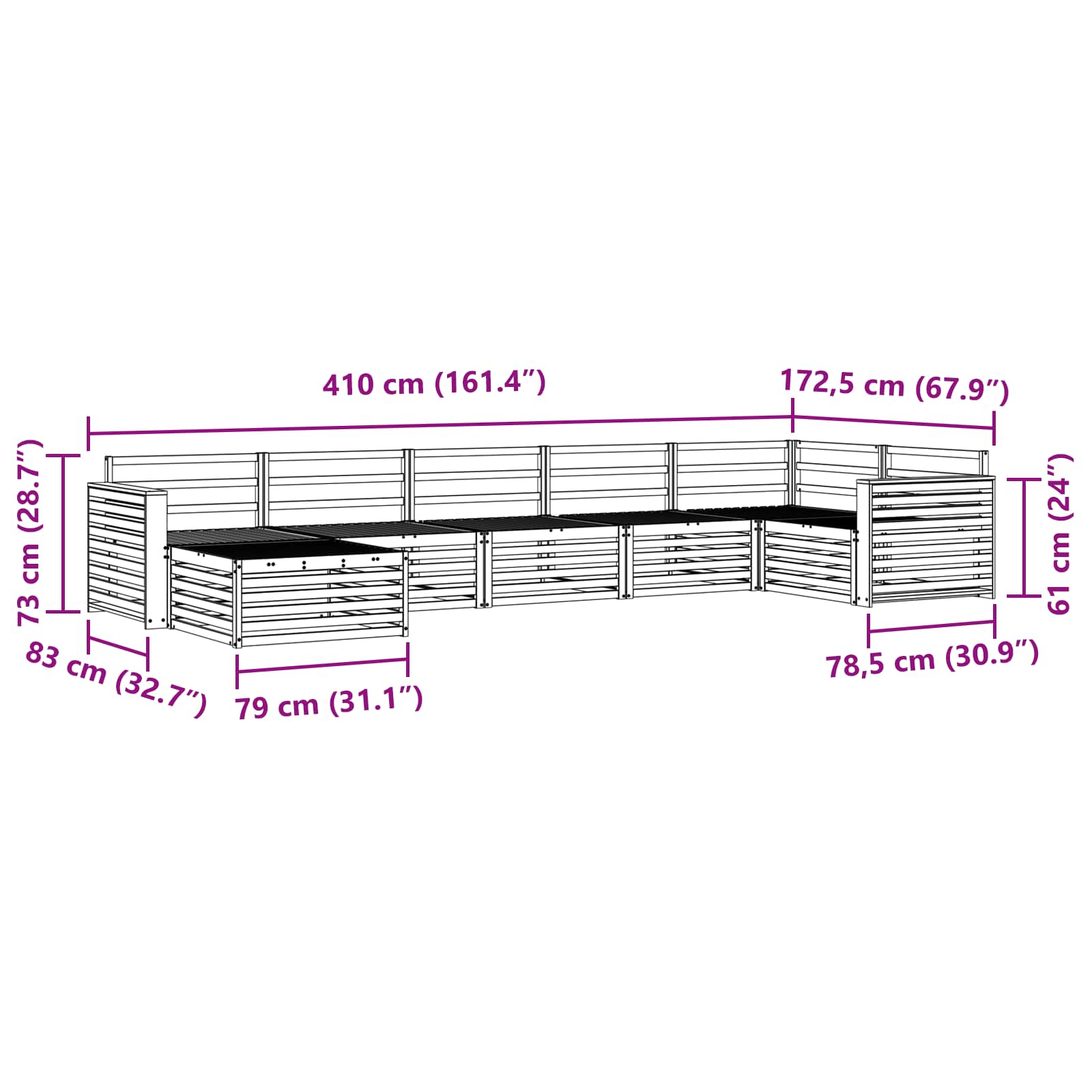 Sofa-Sets 7 pcs Naturel Massief Acaciahout image 9