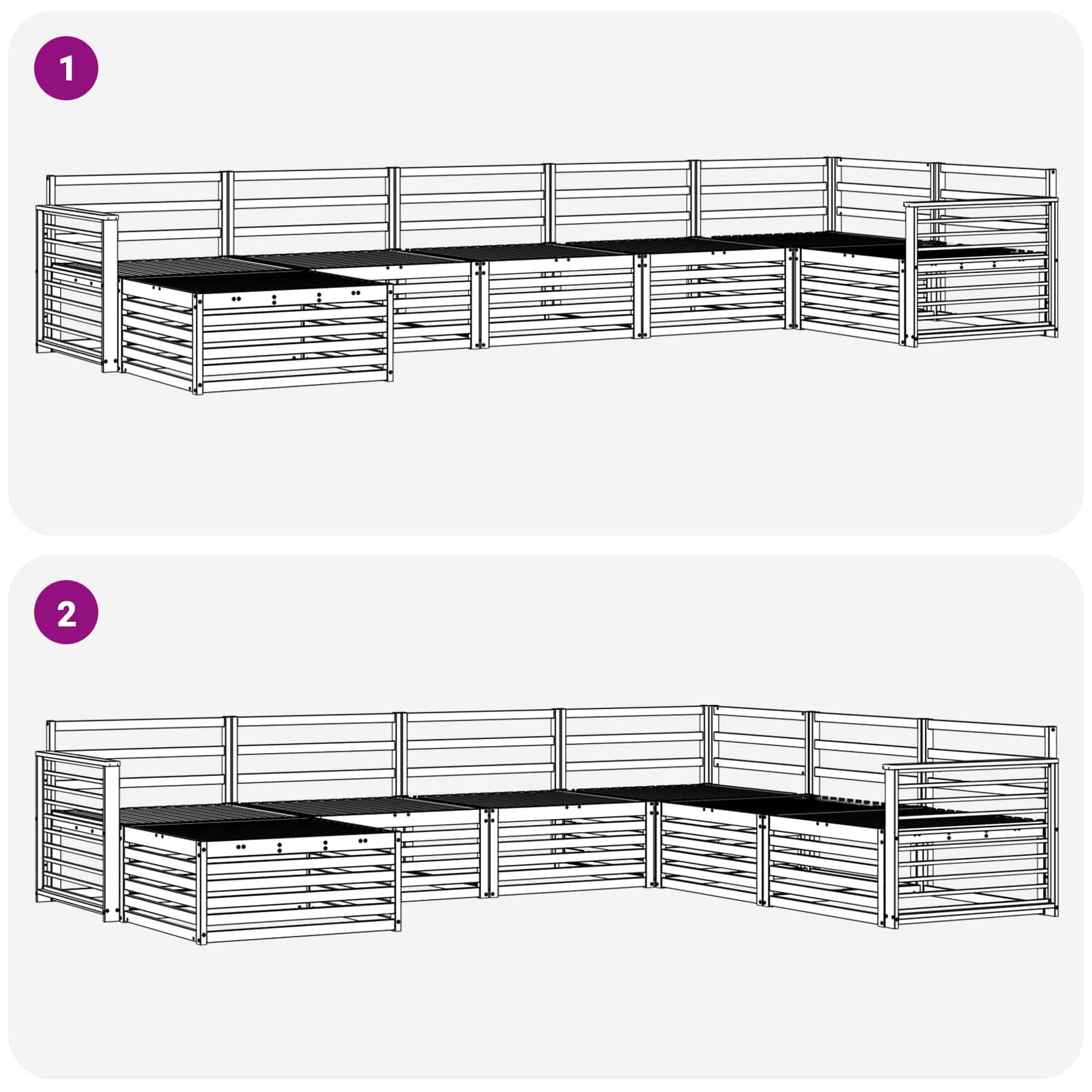 Sofa-Sets 7 pcs Naturel Massief Acaciahout image 8