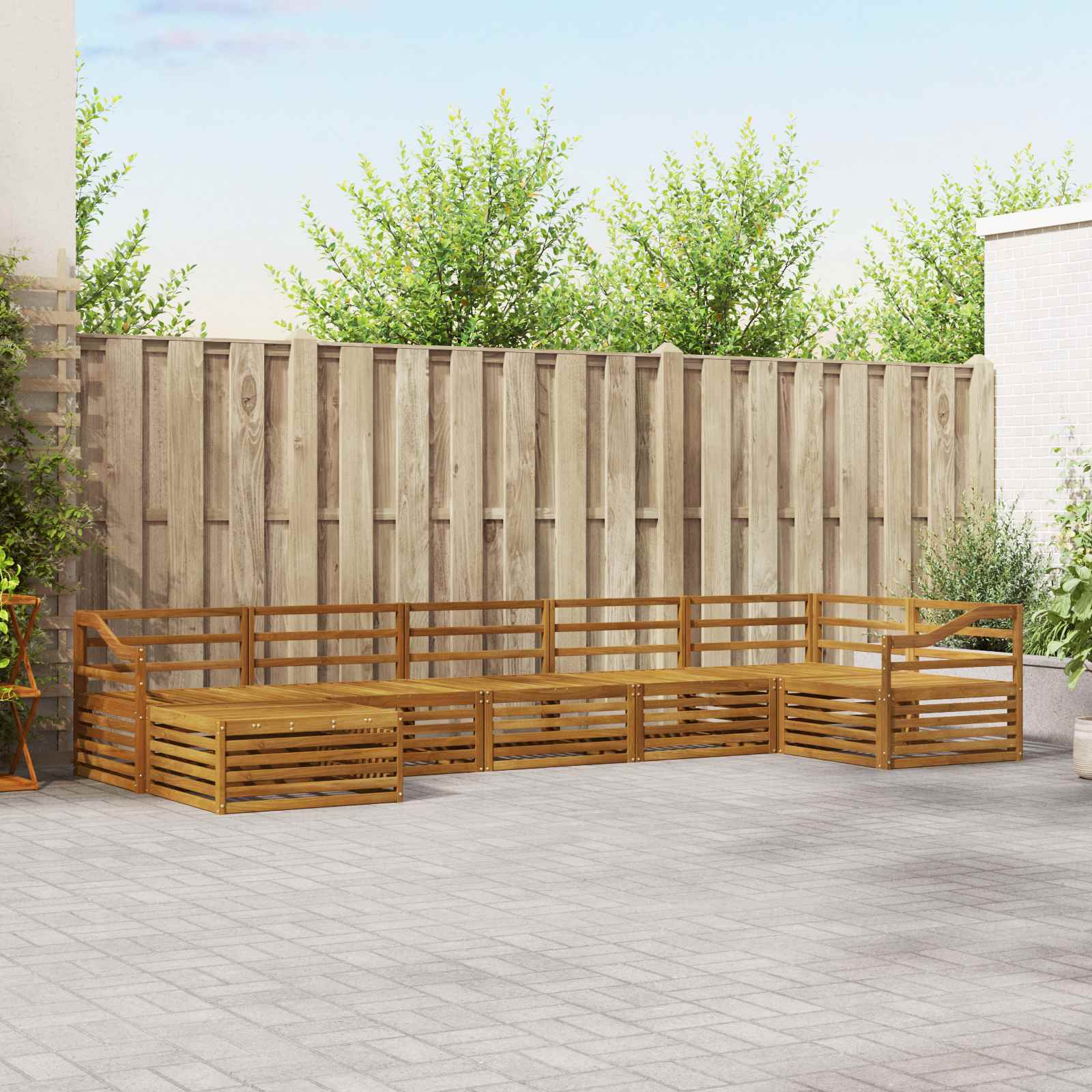 vidaXL Sofagarnituren 7 pcs Natur Massivholz Akazie