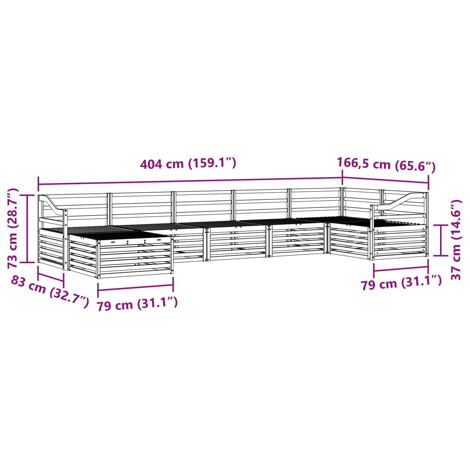 Sofa-Sets 7 pcs Naturel Massief Acaciahout image 9