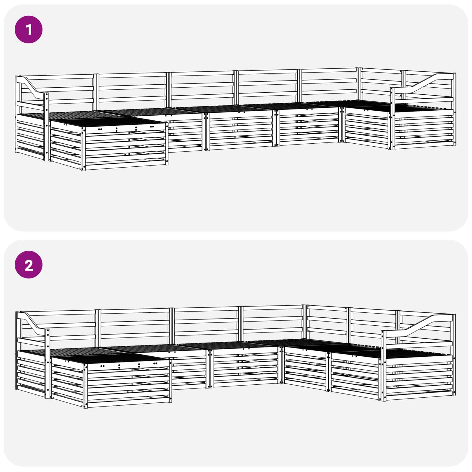 Sofa-Sets 7 pcs Naturel Massief Acaciahout image 8