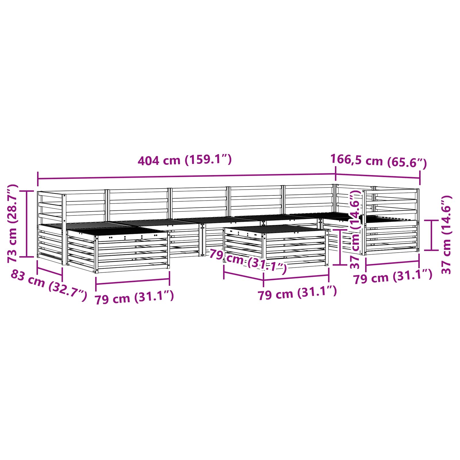 Sofa-Sets 8 pcs Naturel Massief Acaciahout image 11