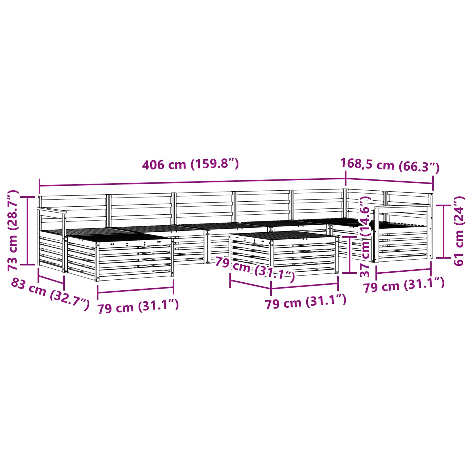 Sofa-Sets 8 pcs Naturel Massief Acaciahout image 11
