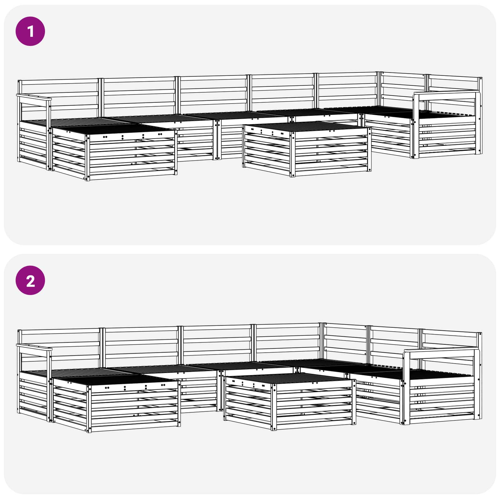 Sofa-Sets 8 pcs Naturel Massief Acaciahout image 10