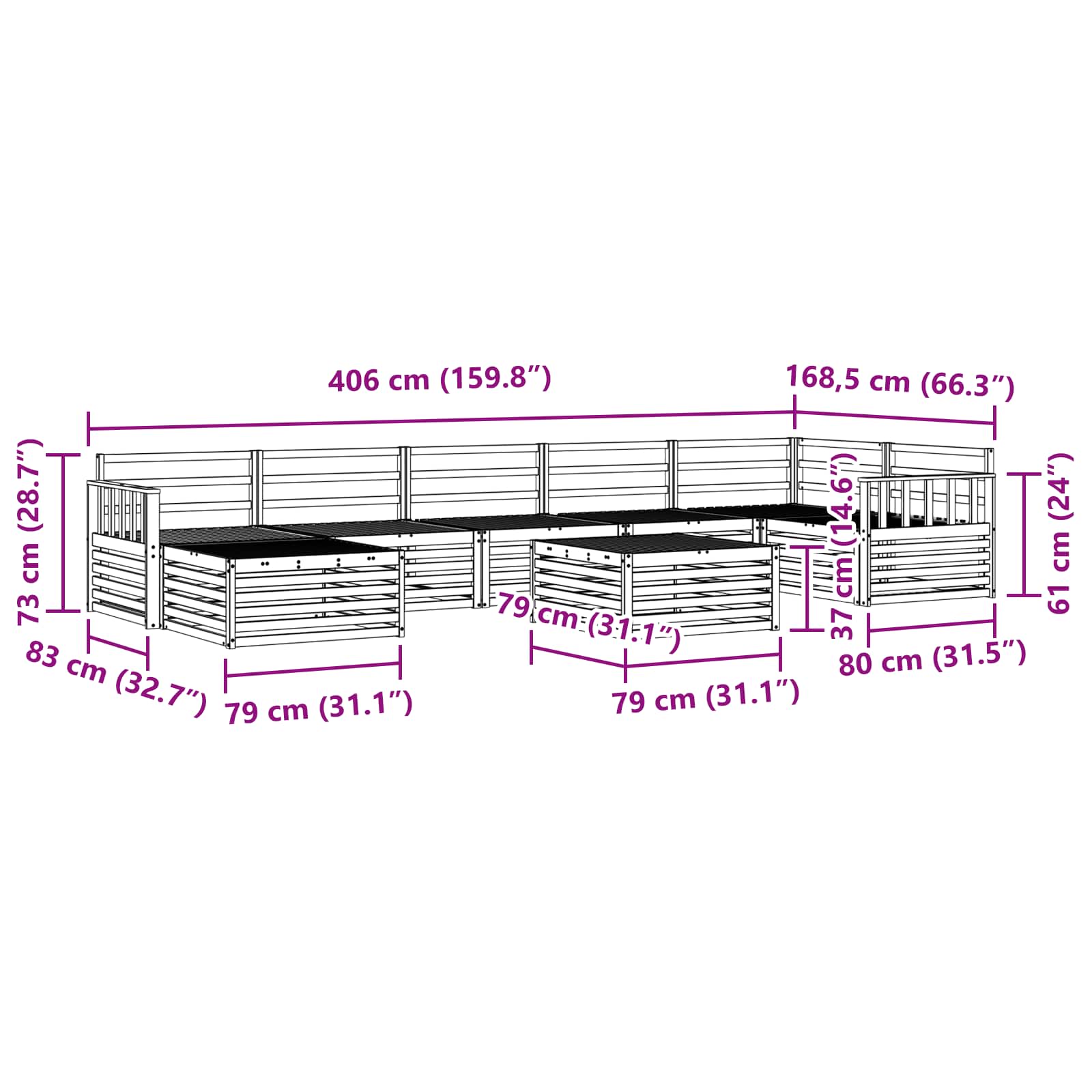 Sofa-Sets 8 pcs Naturel Massief Acaciahout image 11