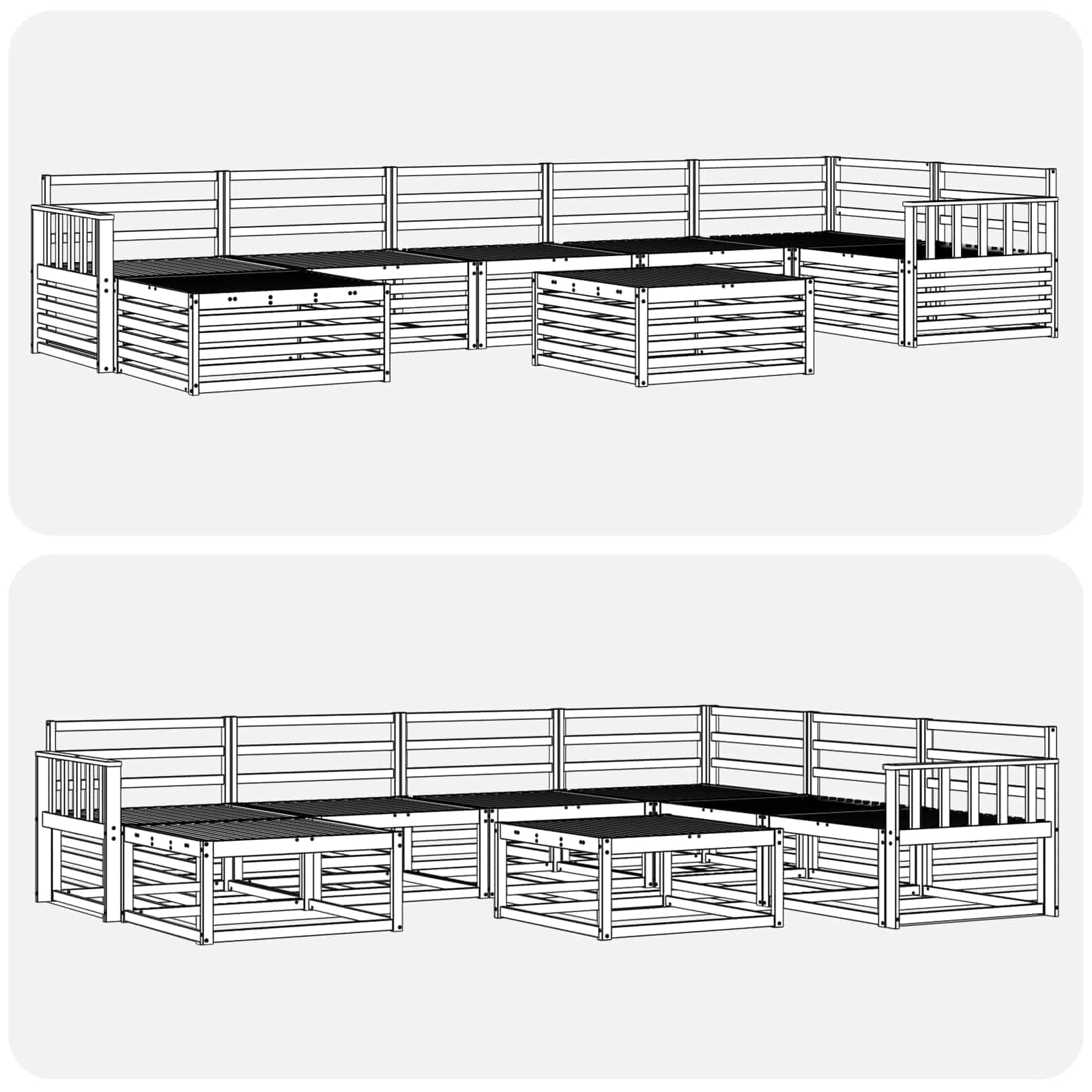 Sofa-Sets 8 pcs Naturel Massief Acaciahout image 10