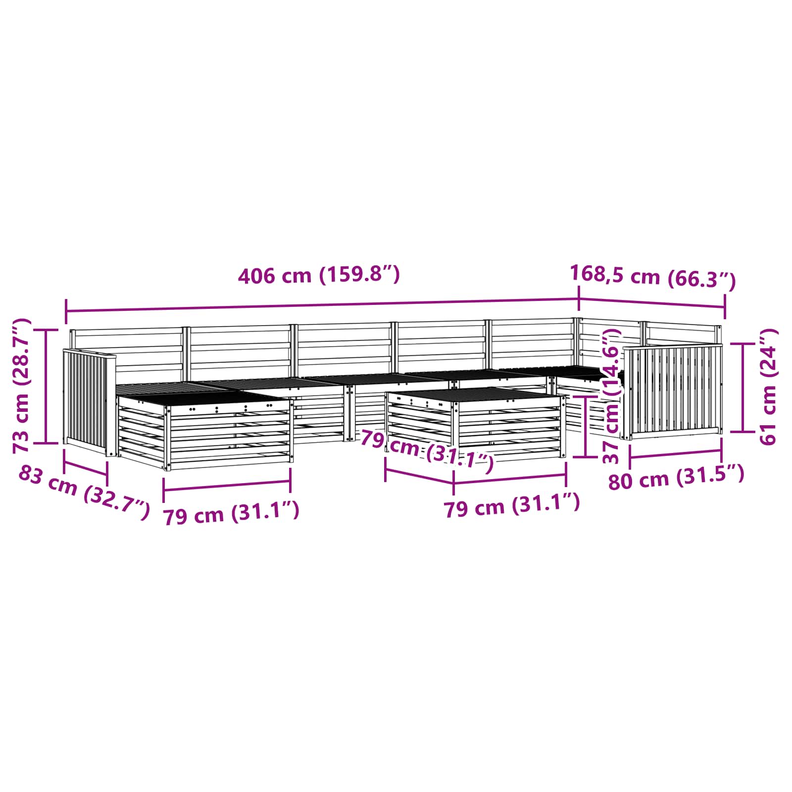Sofa-Sets 8 pcs Naturel Massief Acaciahout image 11