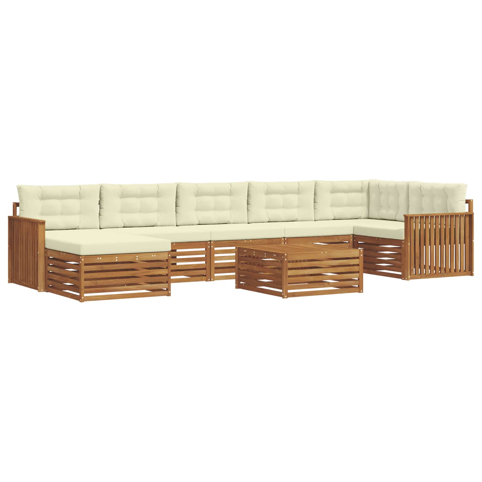 vidaXL Buiten bankenset 8 st 7-zits Natuurlijk en Crème, foto 3