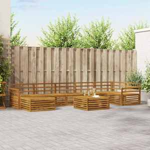 Sedežne garniture 8 pcs Naravna Masiven les akacije