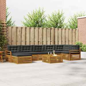 Zunanja garnitura za sedenje 8 pcs Naravna in antracitna