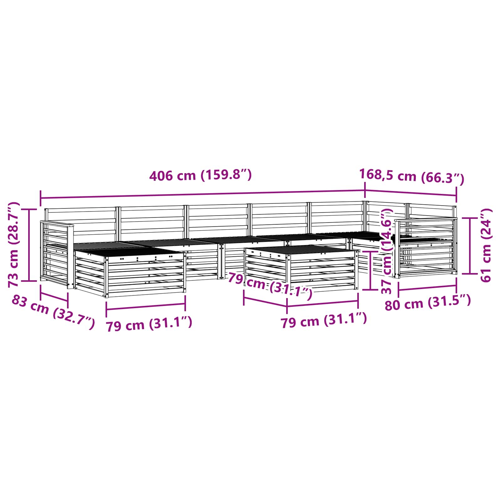 Sofa-Sets 8 pcs Naturel Massief Acaciahout image 11