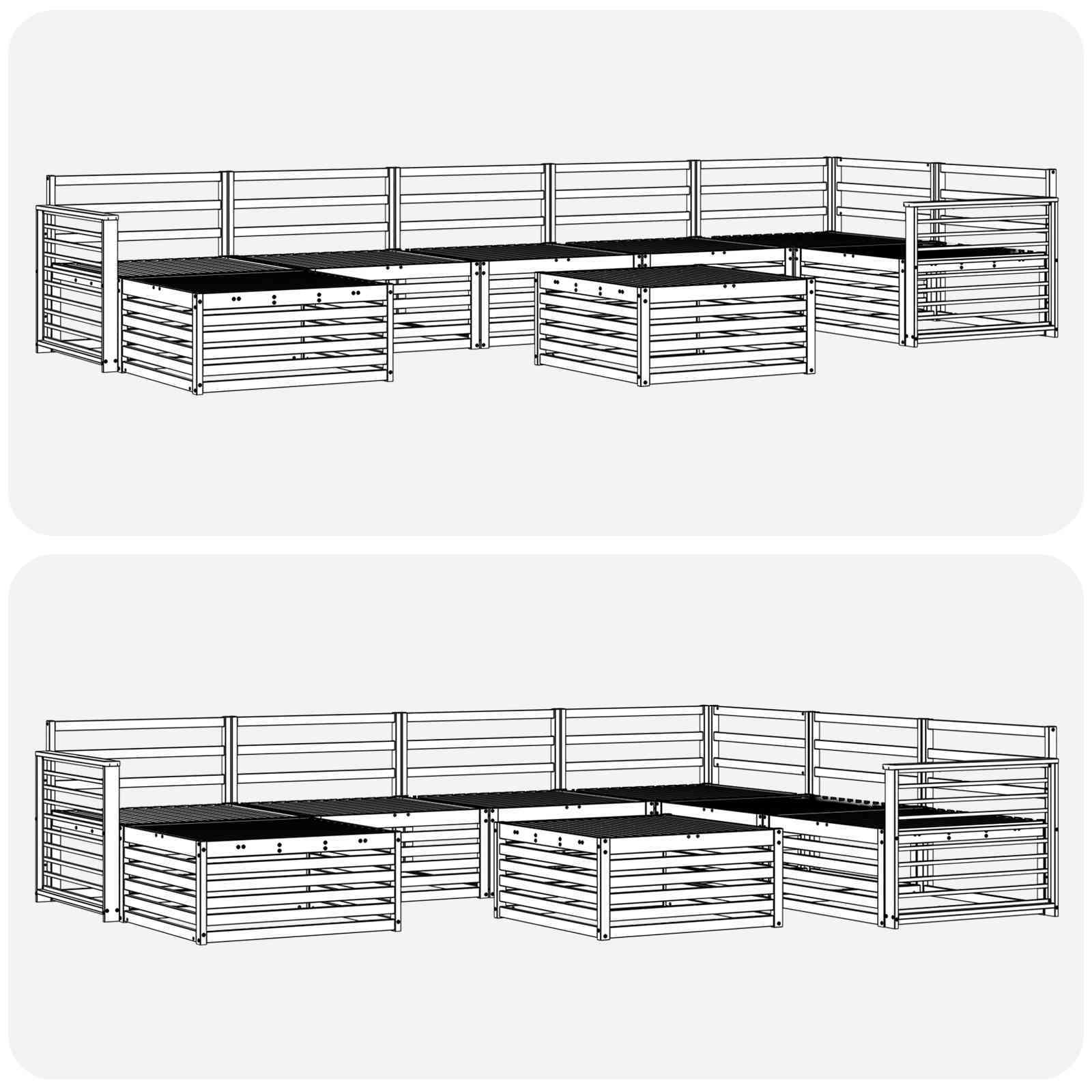 Sofa-Sets 8 pcs Naturel Massief Acaciahout image 10