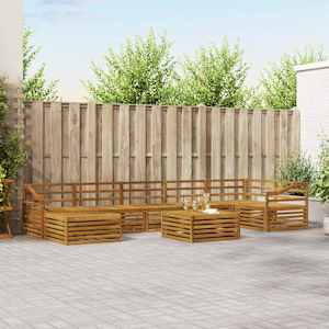 Sedežne garniture 8 pcs Naravna Masiven les akacije