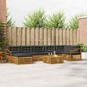 Zunanja garnitura za sedenje 8 pcs Naravna in antracitna