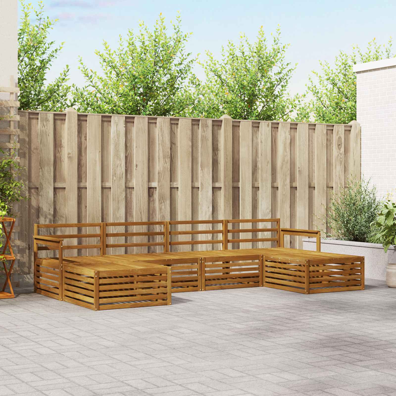 Sofa-Sets 6 pcs Naturel Massief Acaciahout image 1