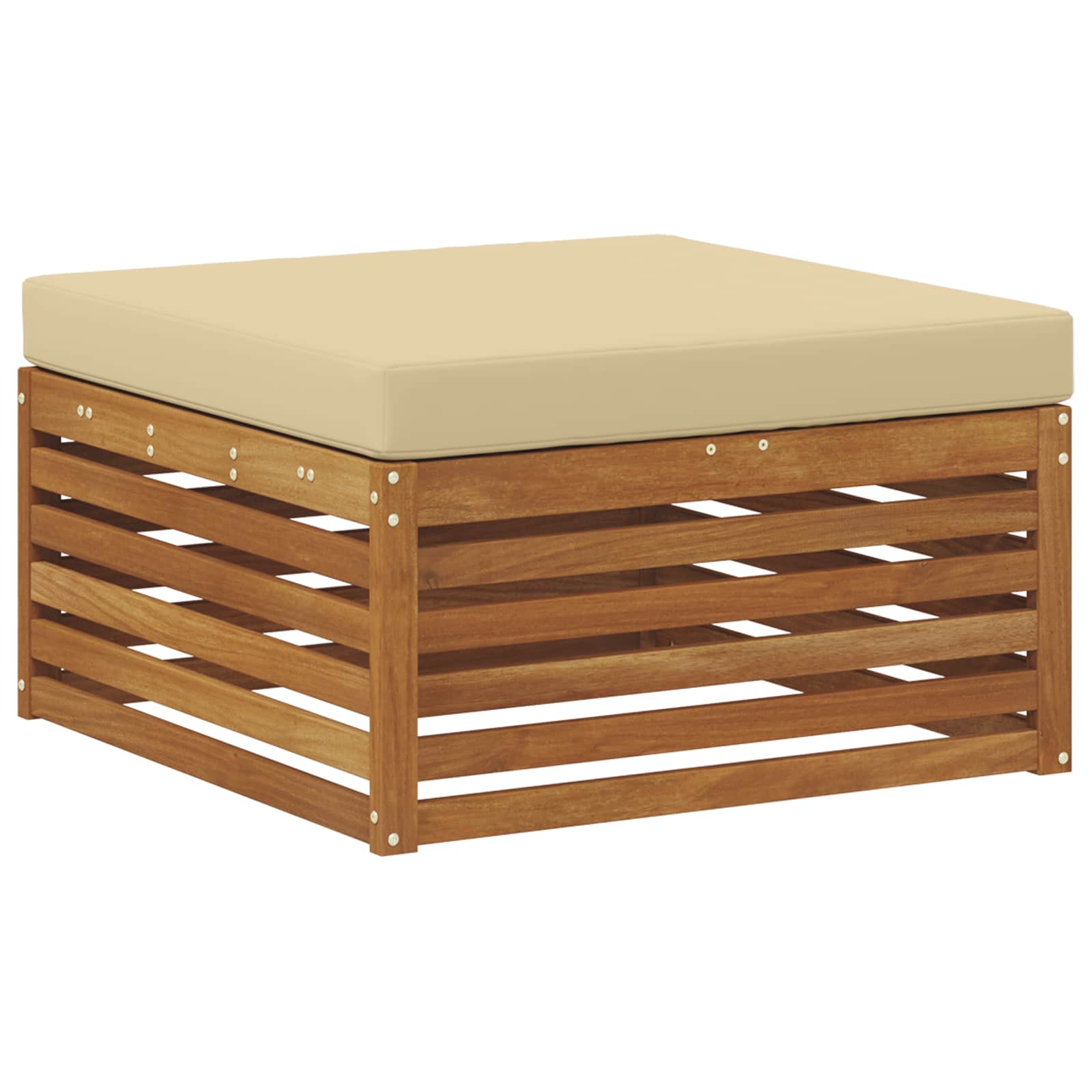 Sofa-Sets 6 pcs Natuurlijk en Beige Massief Acaciahout image 4