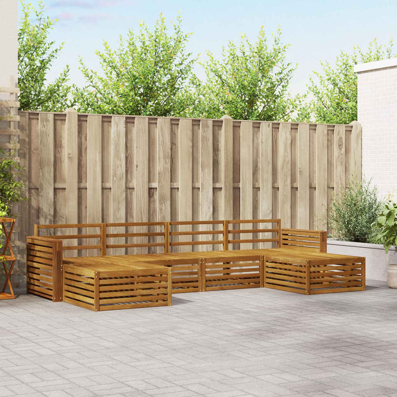 Sofa-Sets 6 pcs Naturel Massief Acaciahout image 1