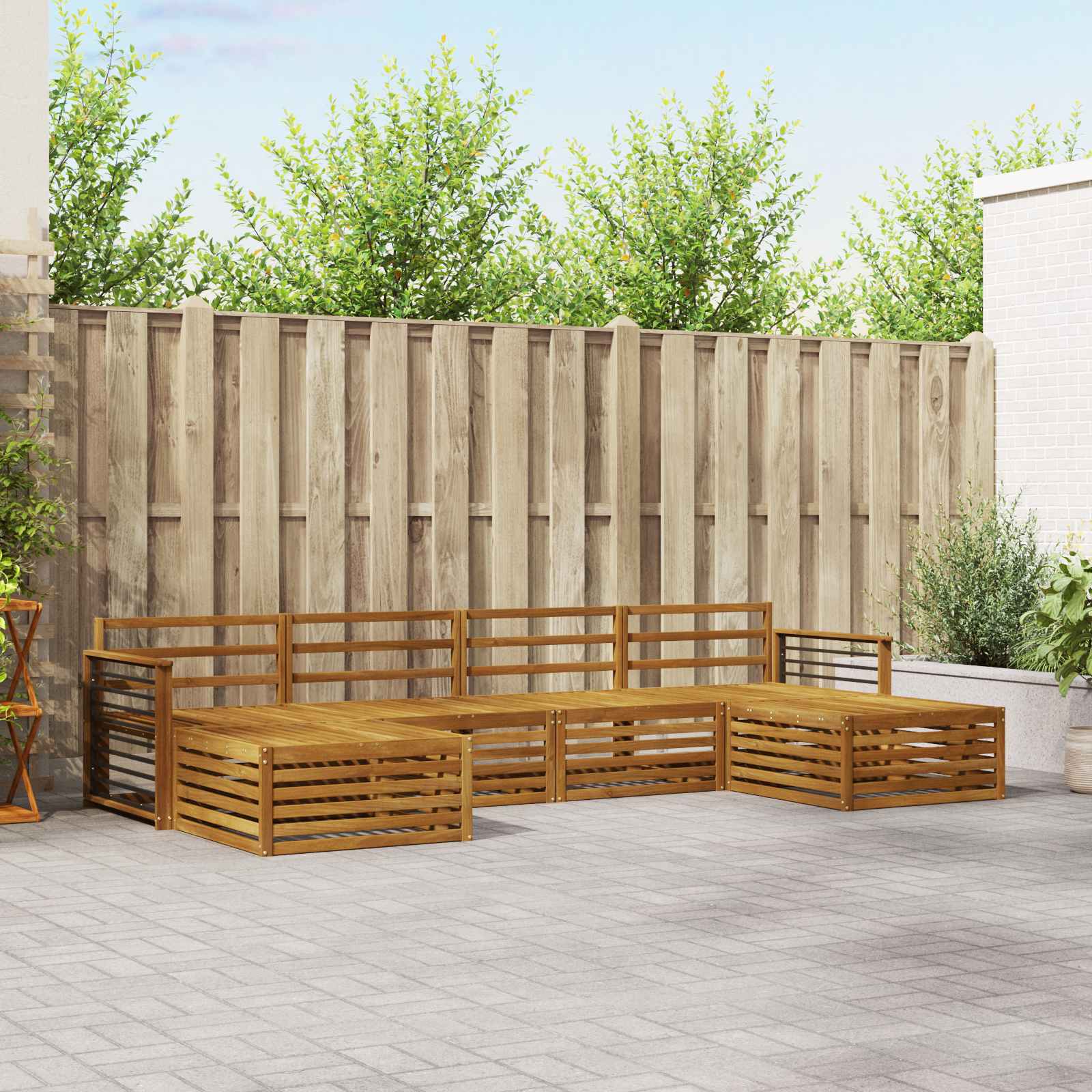 Sofa-Sets 6 pcs Naturel Massief Acaciahout image 1