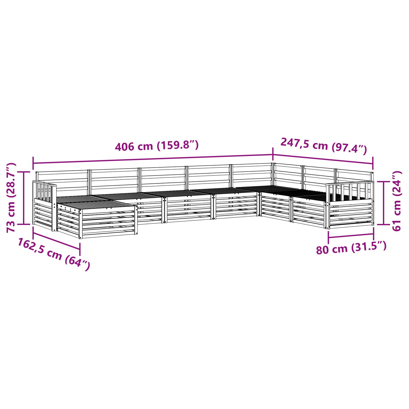 Sofa-Sets 8 pcs Naturel Massief Acaciahout image 8