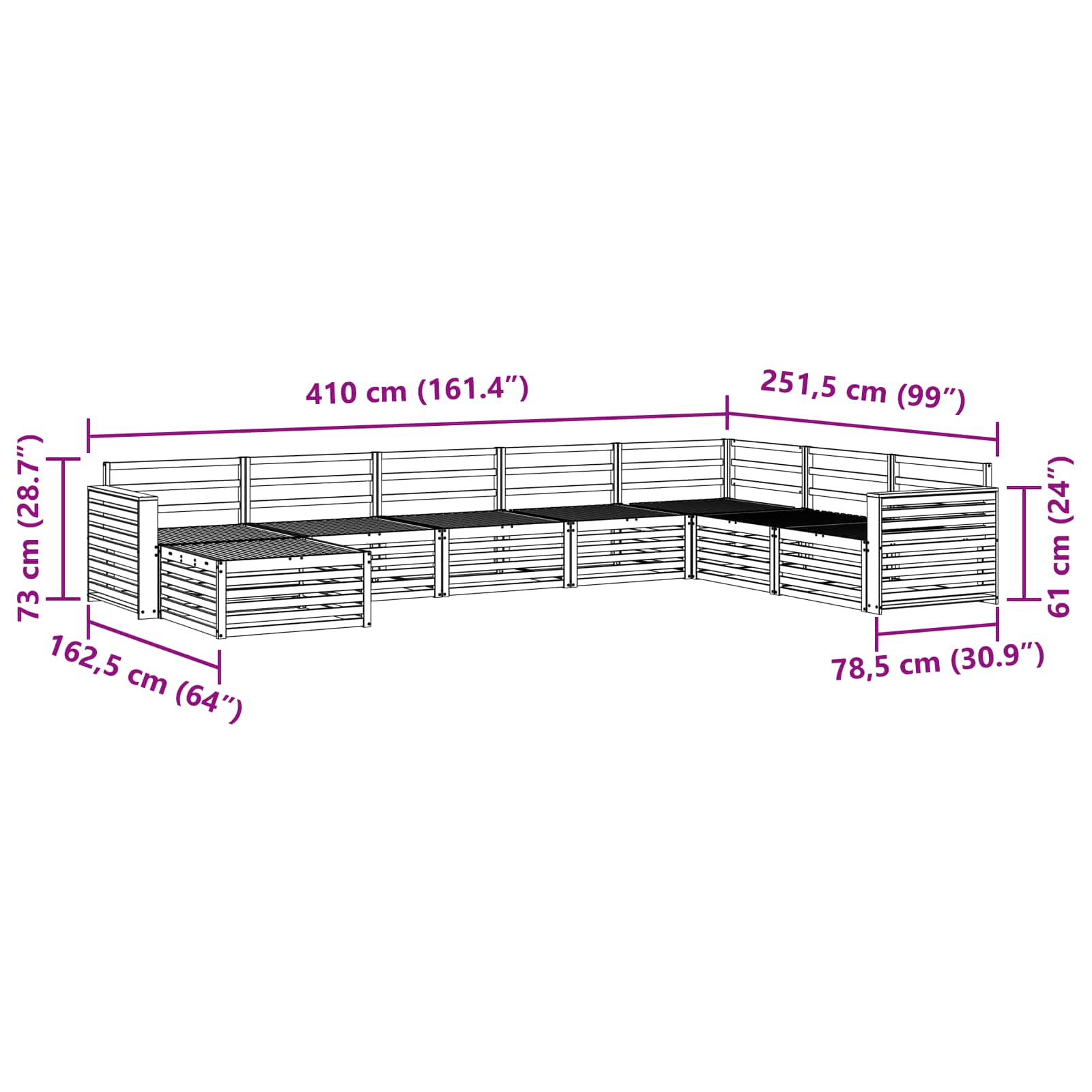 Sofa-Sets 8 pcs Naturel Massief Acaciahout image 8