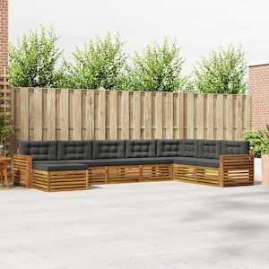 Zunanja garnitura za sedenje 8 pcs Naravna in antracitna