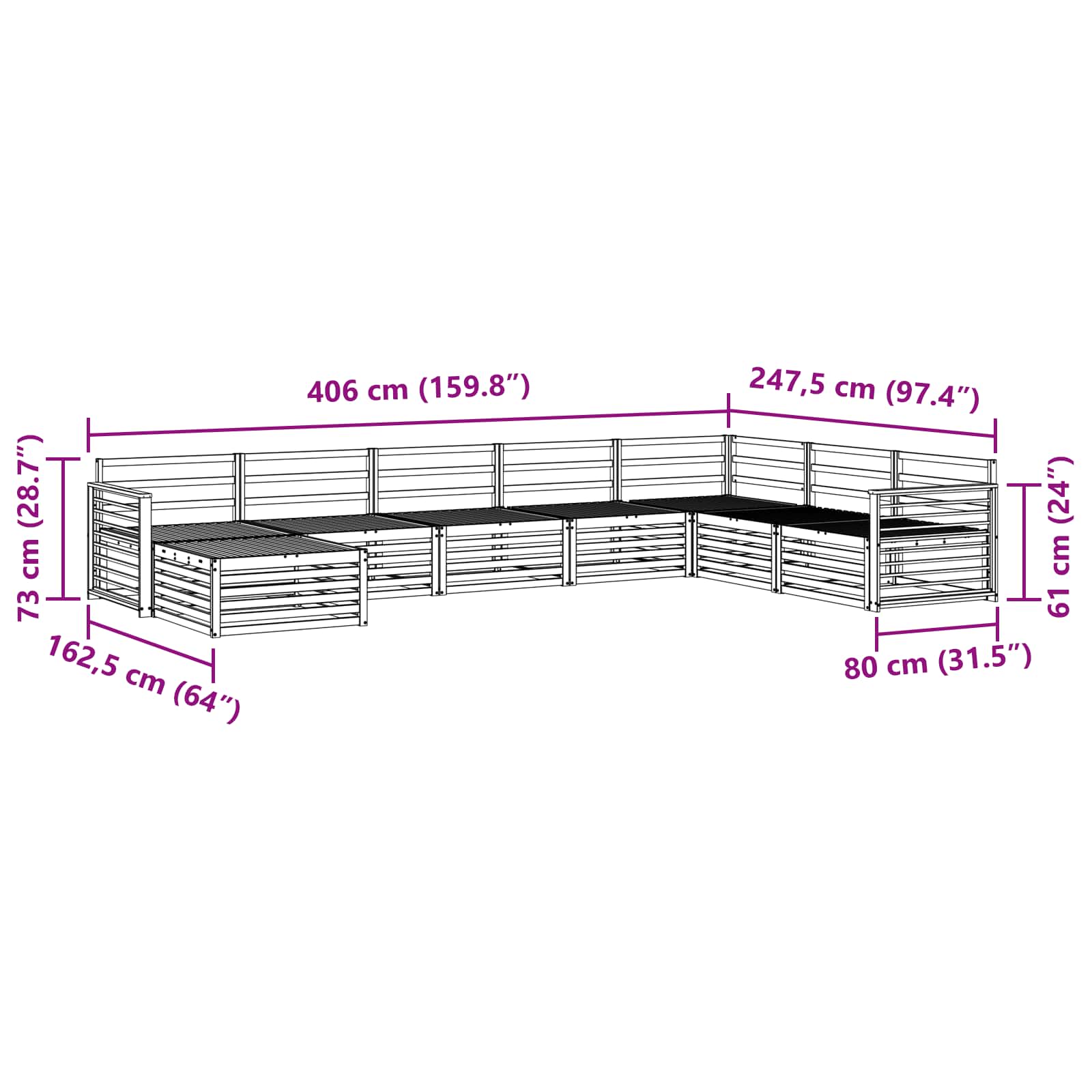 Sofa-Sets 8 pcs Naturel Massief Acaciahout image 8