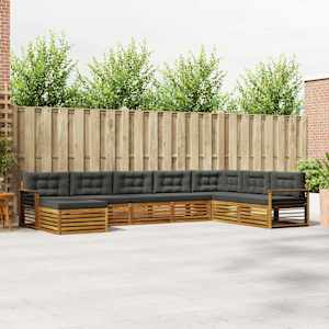 Zunanja garnitura za sedenje 8 pcs Naravna in antracitna