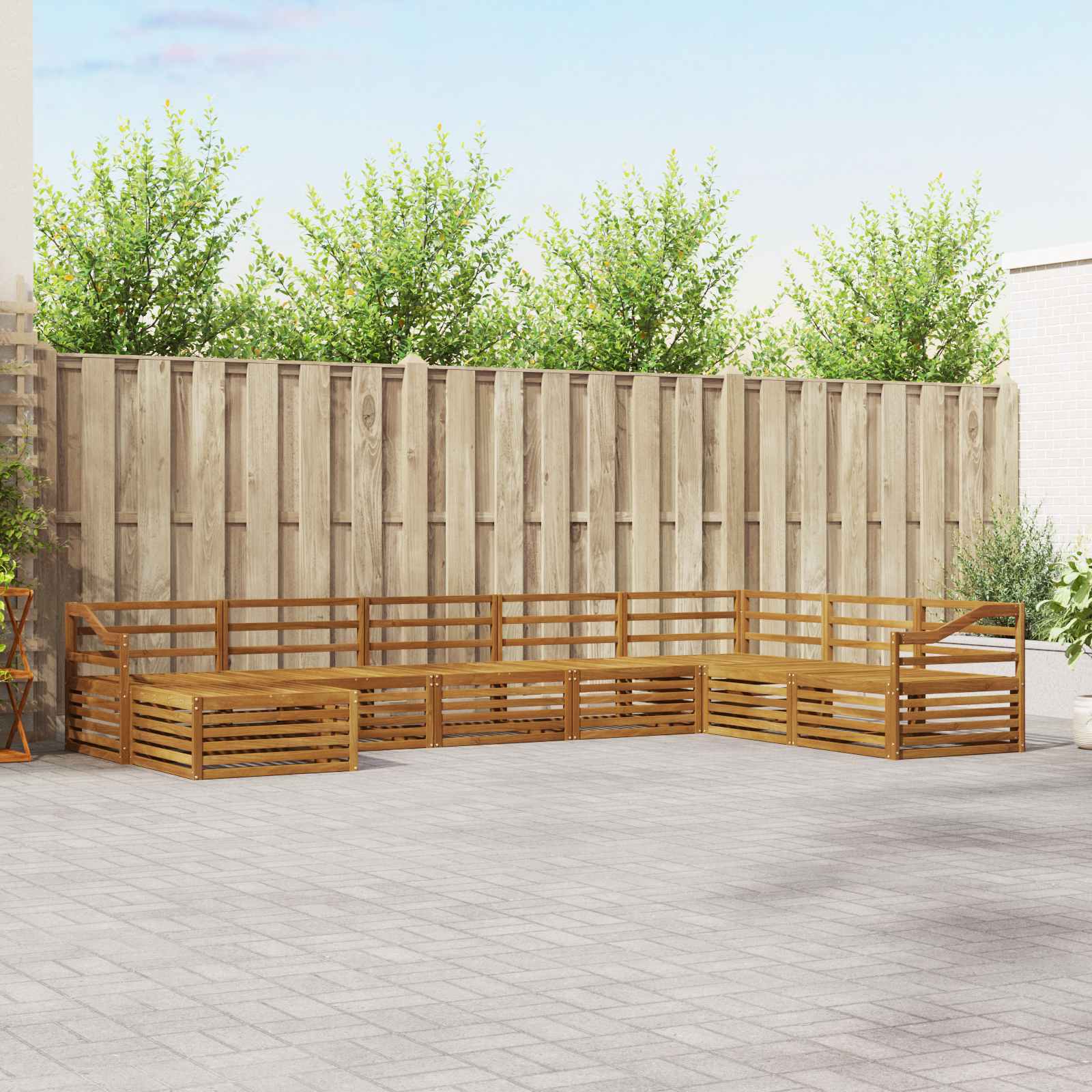 Sofa-Sets 8 pcs Naturel Massief Acaciahout image 1