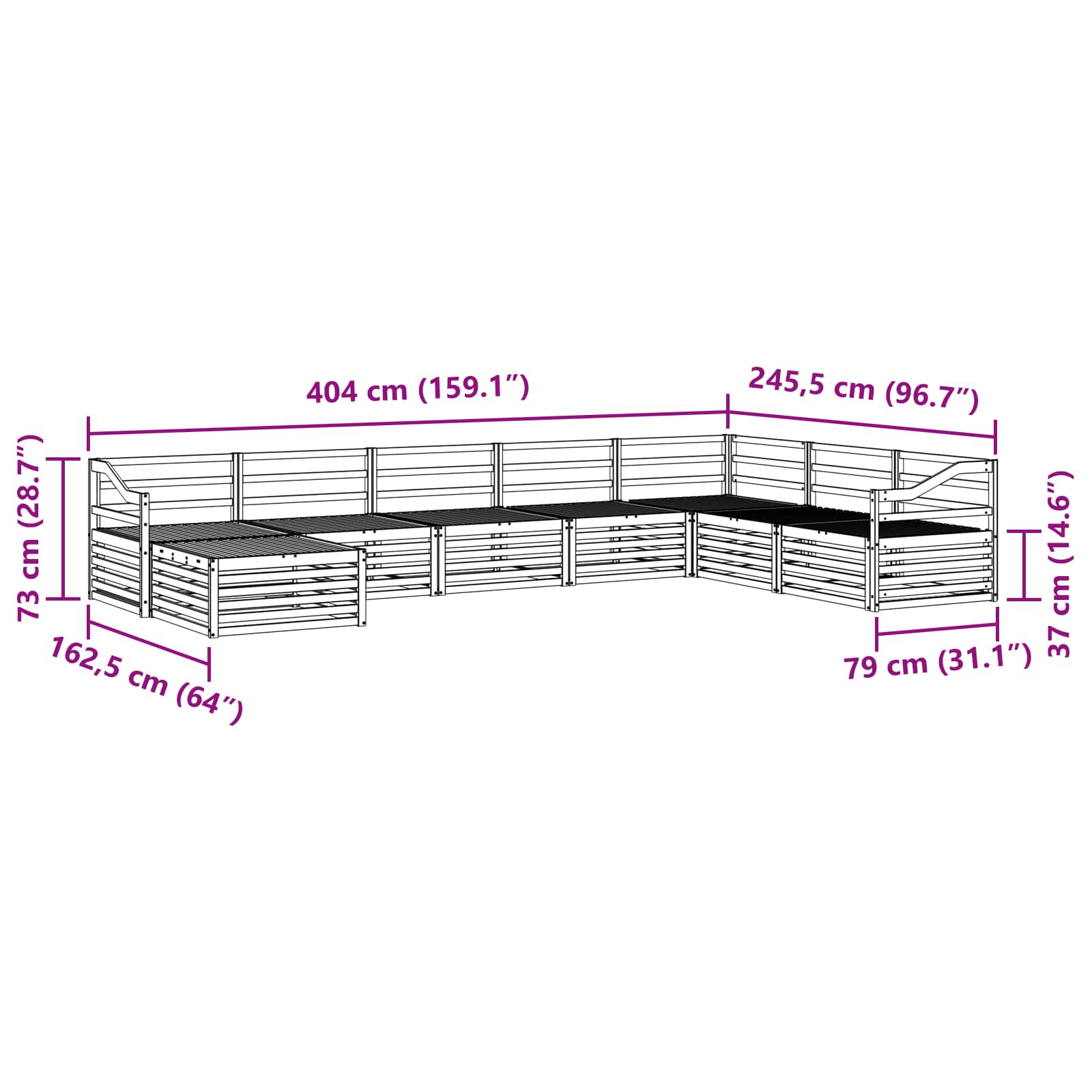 Sofa-Sets 8 pcs Naturel Massief Acaciahout image 8