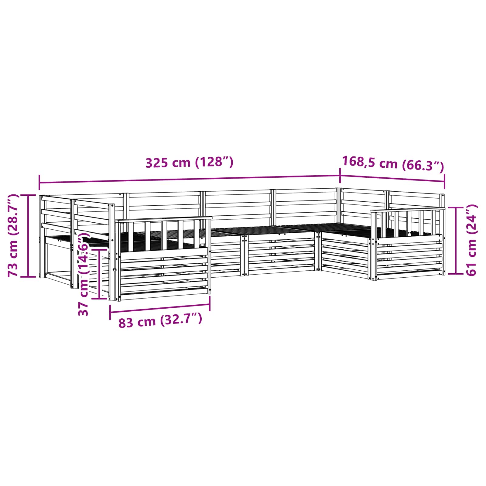 Sofa-Sets 6 pcs Naturel Massief Acaciahout image 6