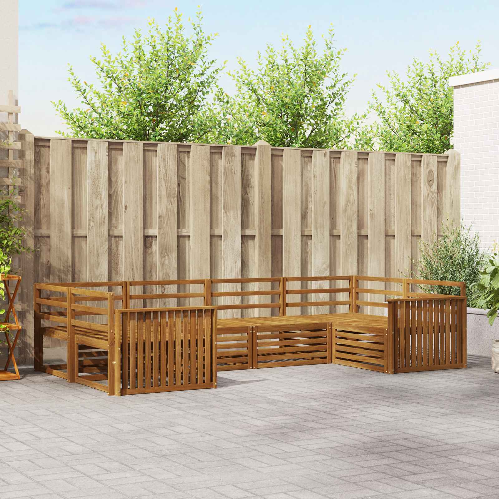 Sofa-Sets 6 pcs Naturel Massief Acaciahout image 1