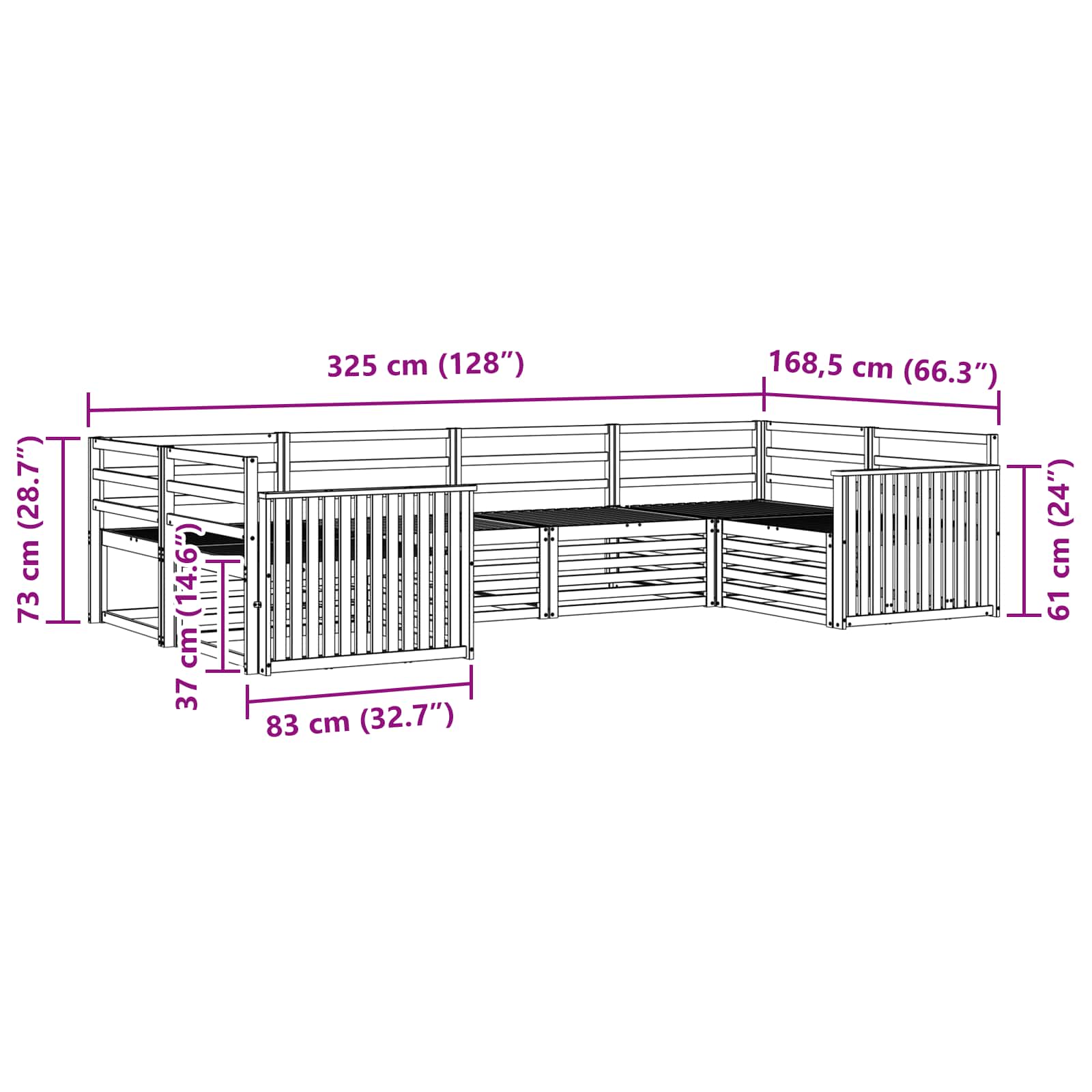 Sofa-Sets 6 pcs Naturel Massief Acaciahout image 6
