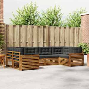 Zunanja garnitura za sedenje 6 pcs Naravna in antracitna