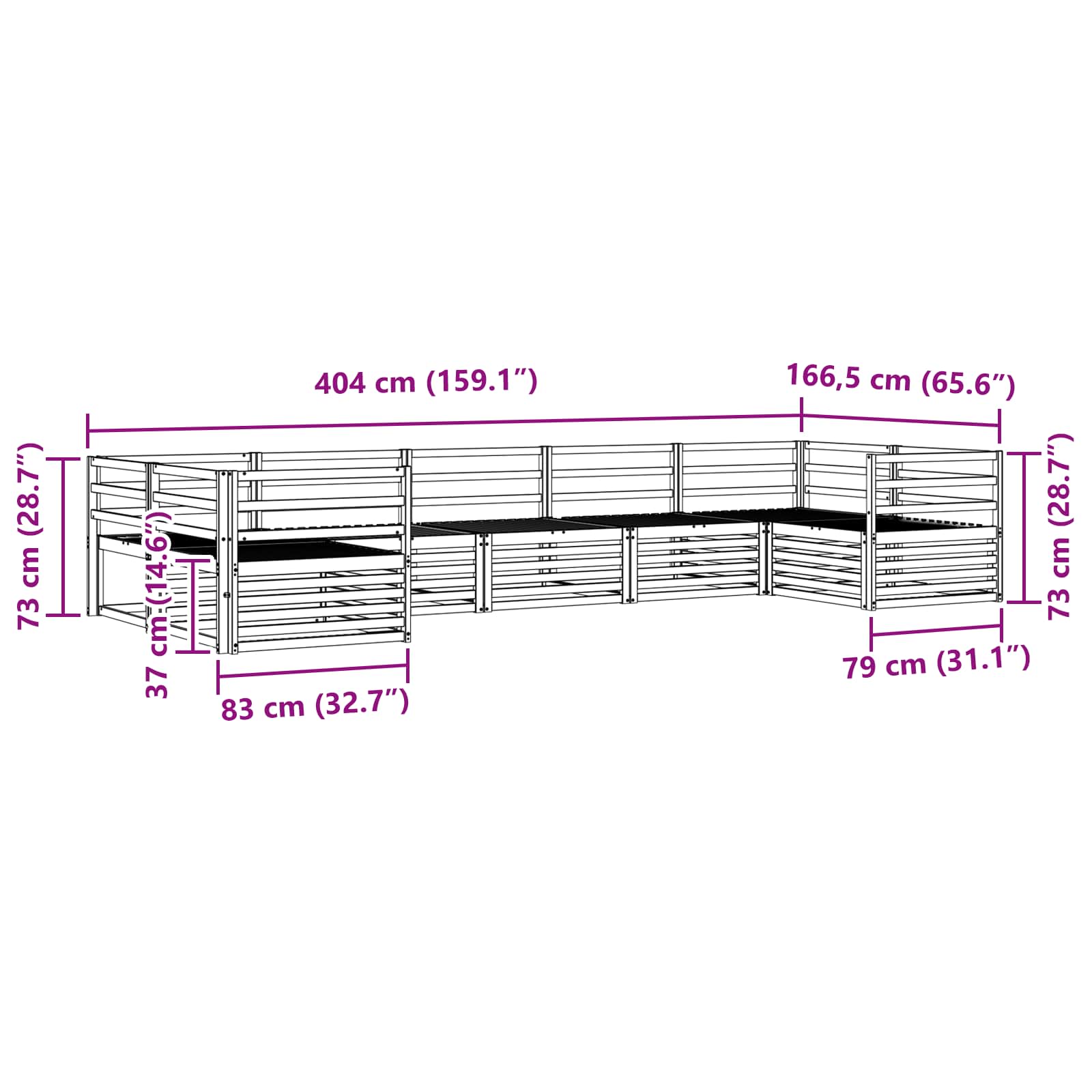 Sofa-Sets 7 pcs Naturel Massief Acaciahout image 6