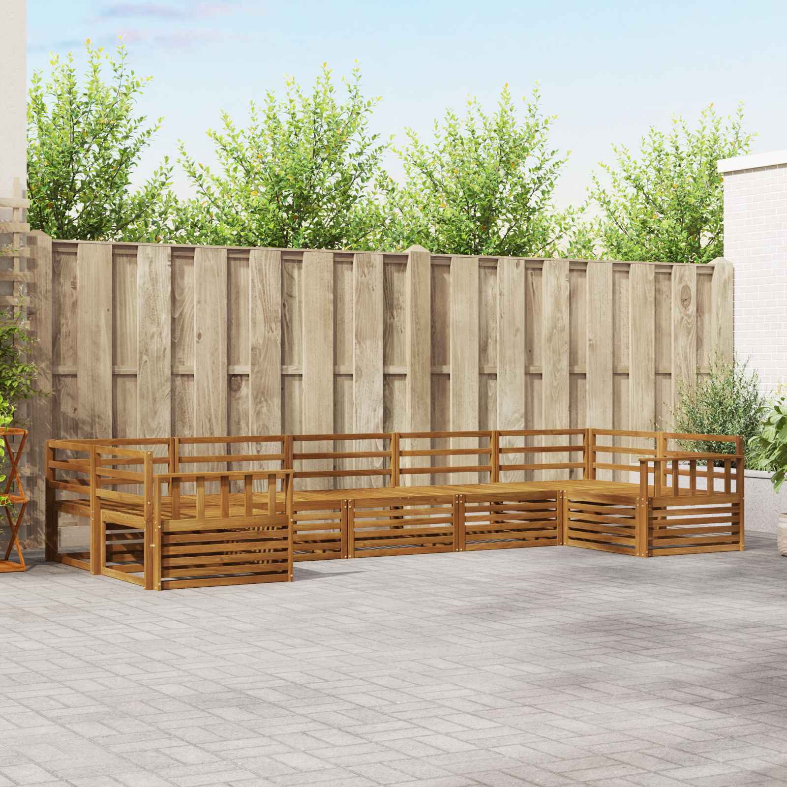 Sofa-Sets 7 pcs Naturel Massief Acaciahout