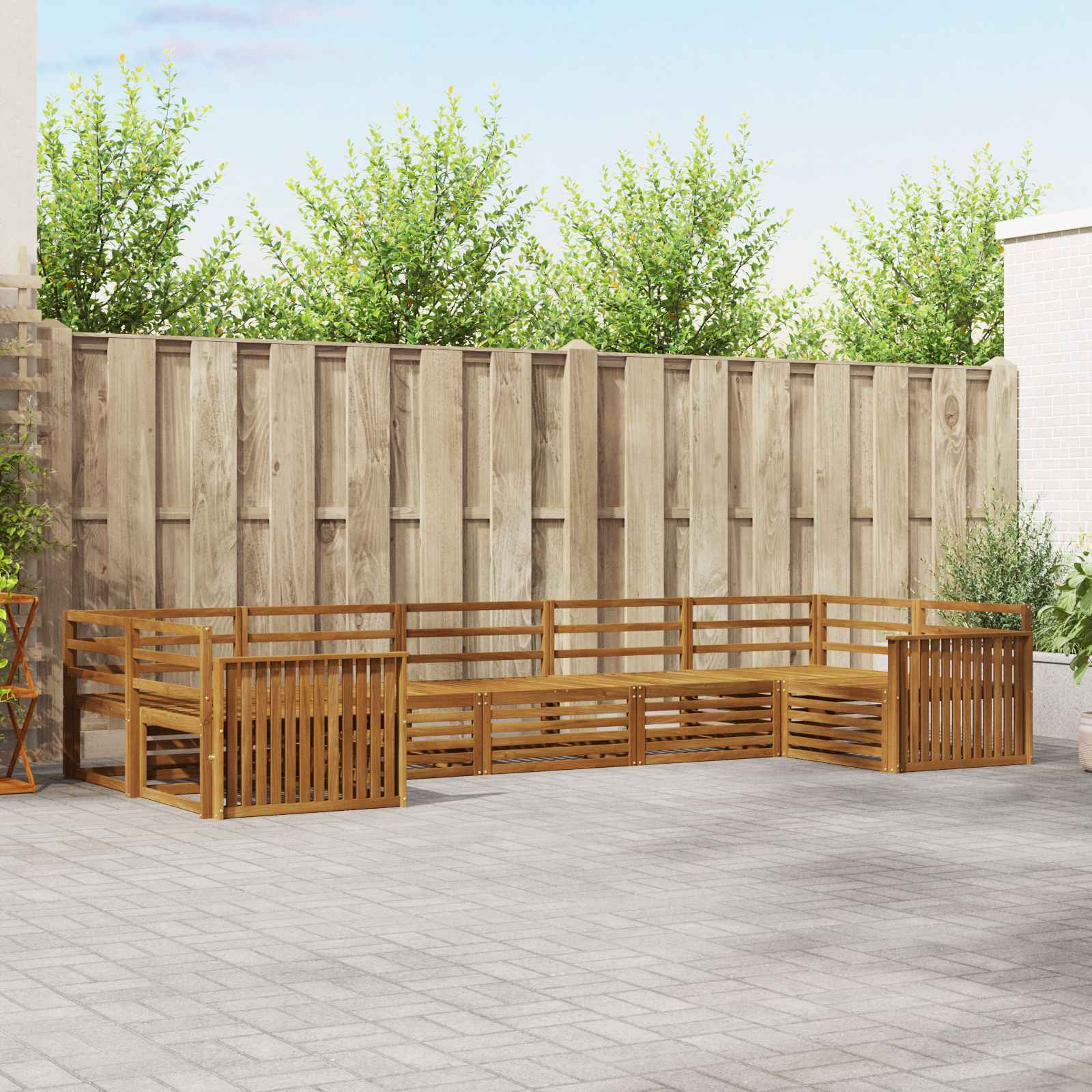 Sofa-Sets 7 pcs Naturel Massief Acaciahout image 1