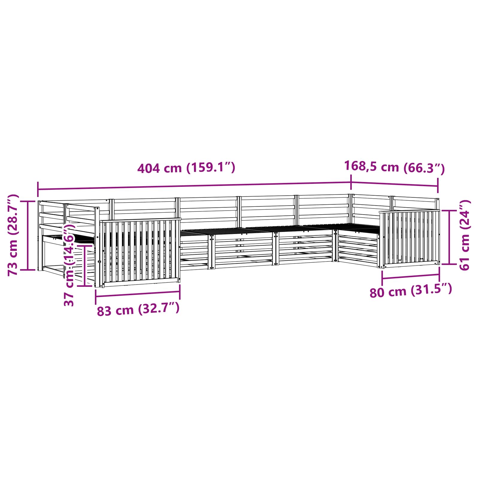Sofa-Sets 7 pcs Naturel Massief Acaciahout image 7