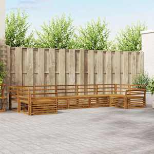 Sedežne garniture 7 pcs Naravna Masiven les akacije