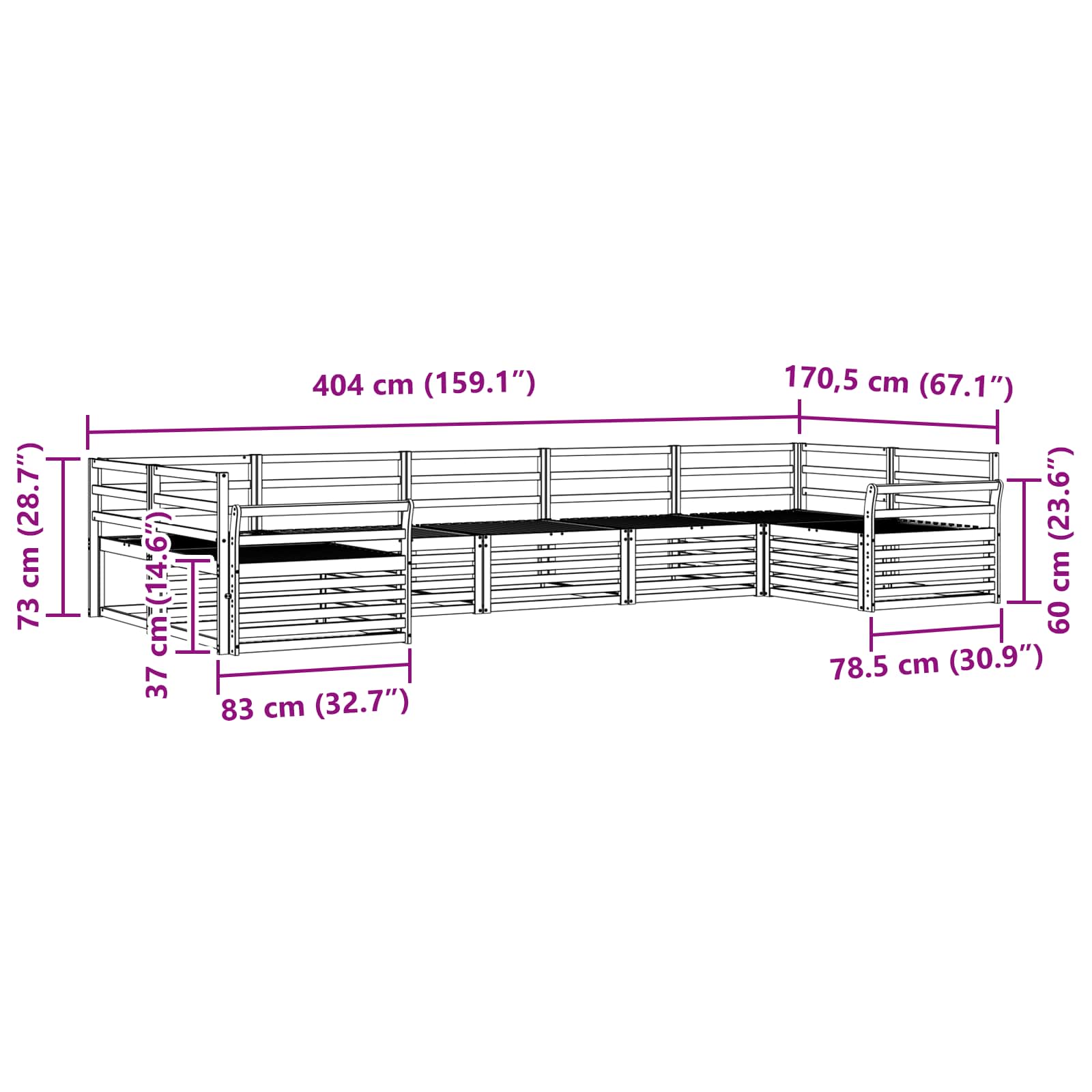 Sofa-Sets 7 pcs Naturel Massief Acaciahout image 7