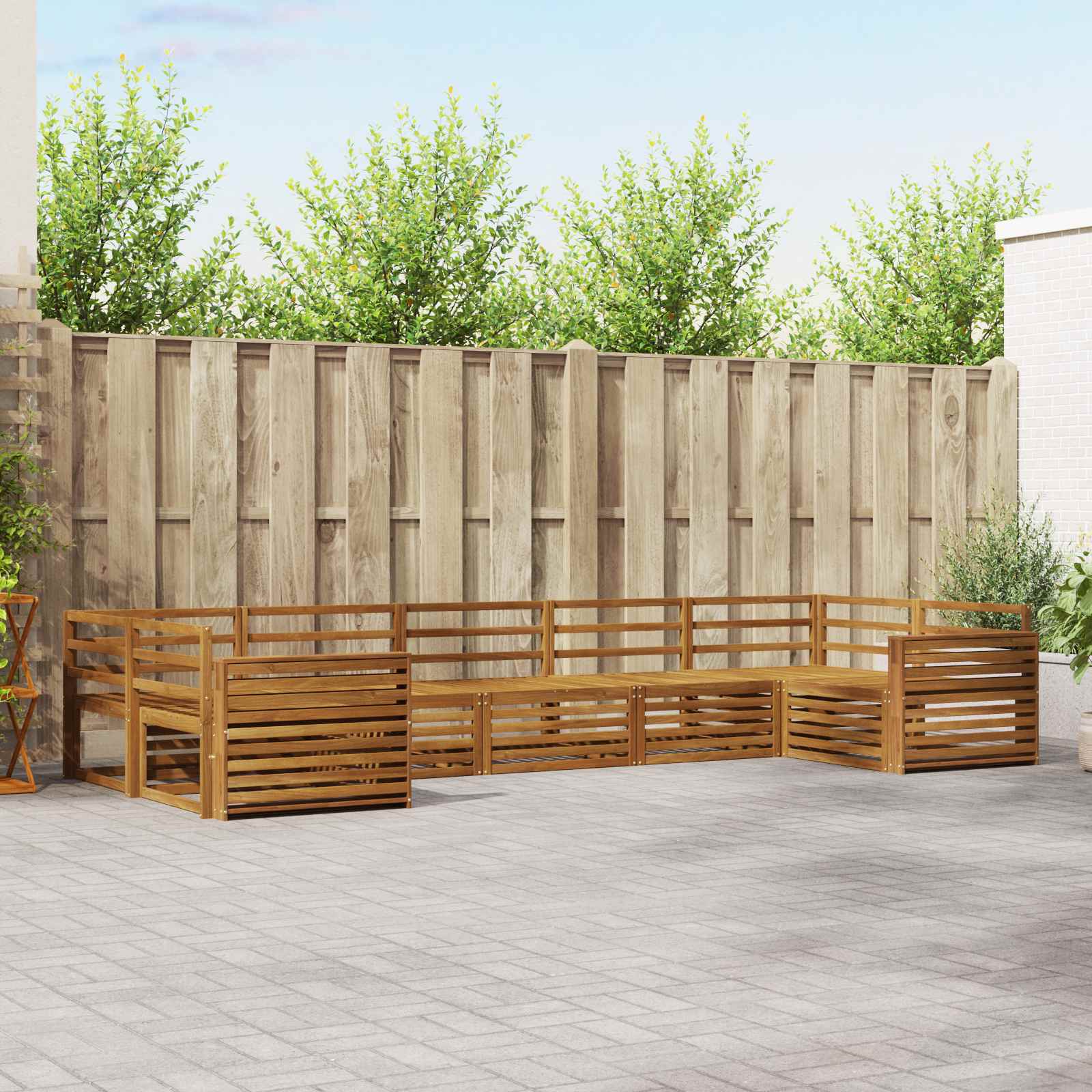 Sofa-Sets 7 pcs Naturel Massief Acaciahout image 1