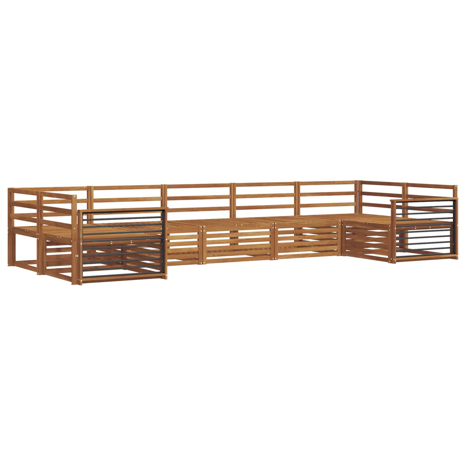 Sofa-Sets 7 pcs Naturel Massief Acaciahout image 2