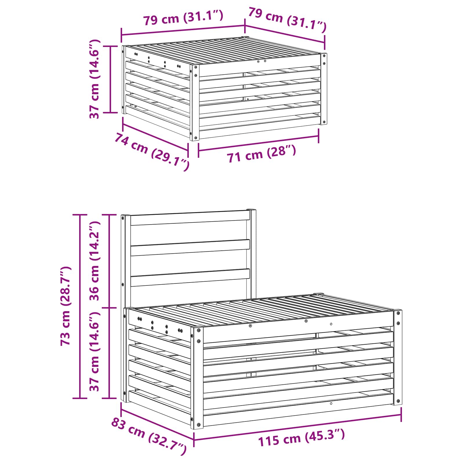 Buiten bankenset 3 Stuk Naturel Massief Acaciahout image 9