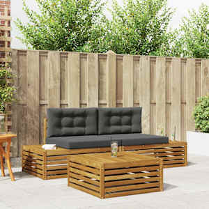 Zunanja garnitura za sedenje 3 Kos Naravna in antracitna