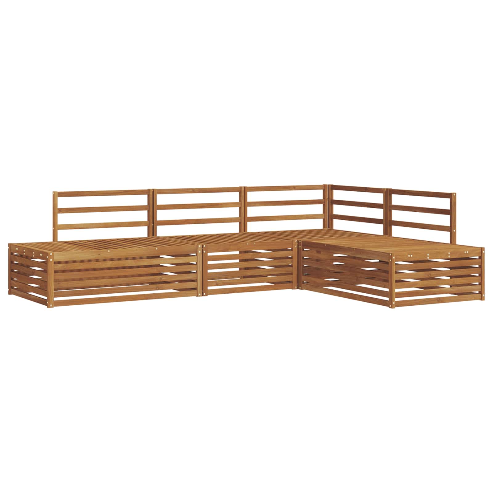 Buiten bankenset 4 Stuk Naturel Massief Acaciahout image 2